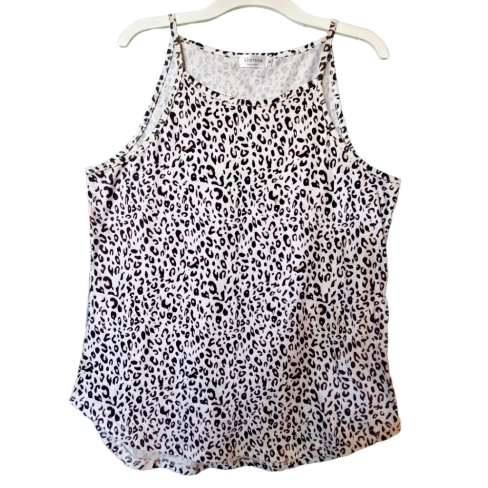M leopord animal print tank top